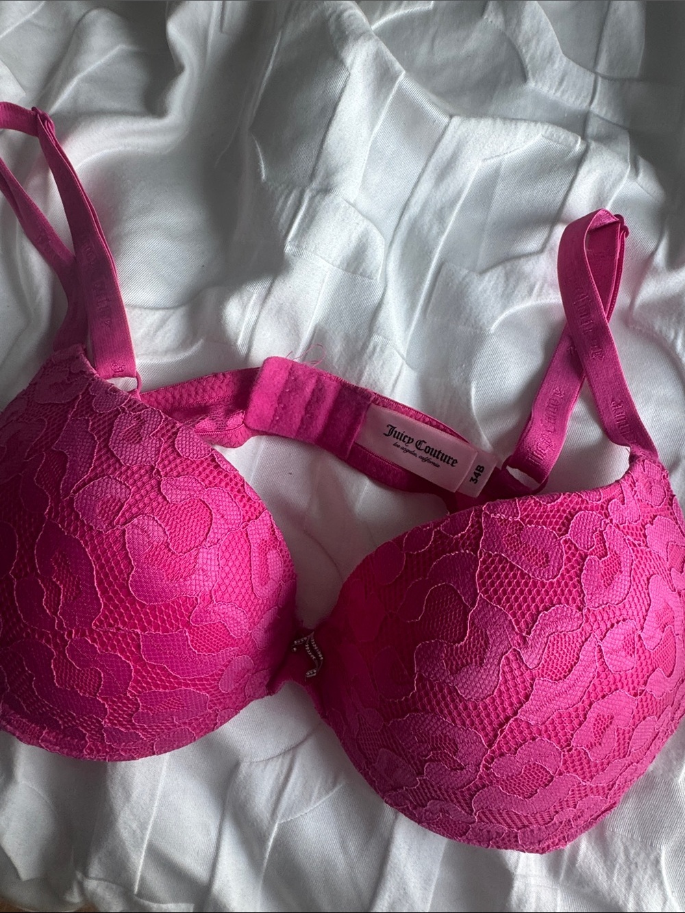 Juicy Couture Pink Lace Push-Up Bra size 34B new condition